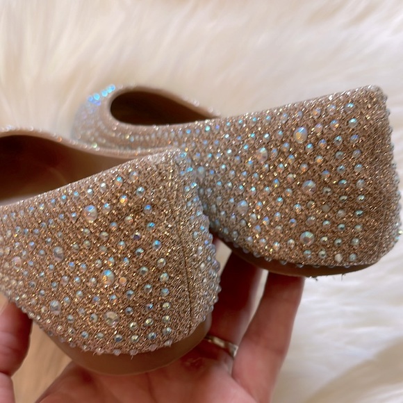 Feel Like a Princess - Gold Rhinestone Ballet Flats - Picture 3 of 9
